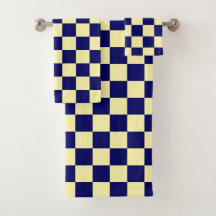 Padrão Xadrez Azul Marinho e Amarelo