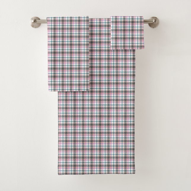 Conjunto De Toalhas Padrão Xadrez Clássico (Insitu)