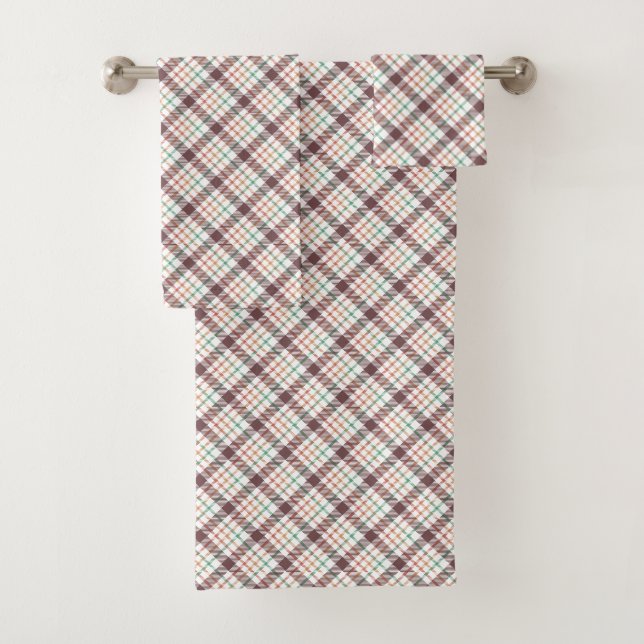 Conjunto De Toalhas Padrão Xadrez Clássico (Insitu)