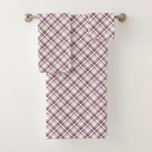 Conjunto De Toalhas Padrão Xadrez Clássico (Insitu)