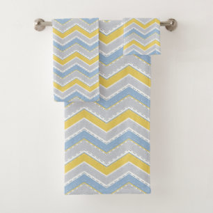 Conjunto De Toalhas Padrão Zigzag