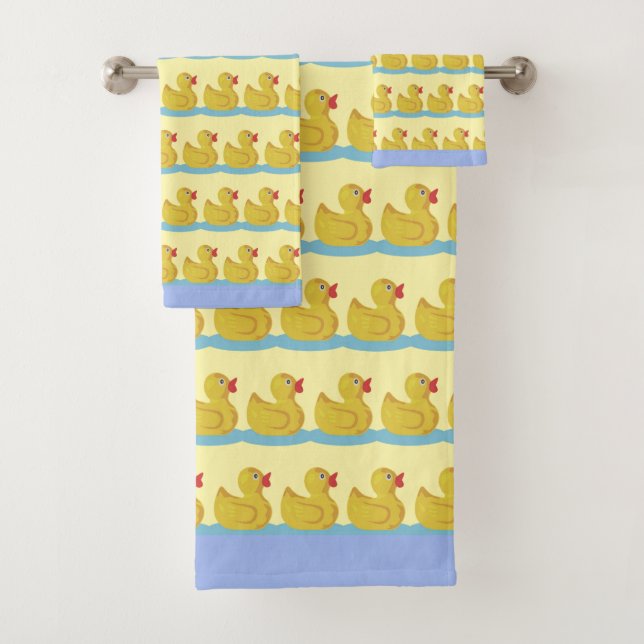 Conjunto De Toalhas Padrinho de Pato Fofo em Amarelo Claro (Insitu)