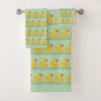 Conjunto De Toalhas Padrinho de Pato Fofo em Verde Claro