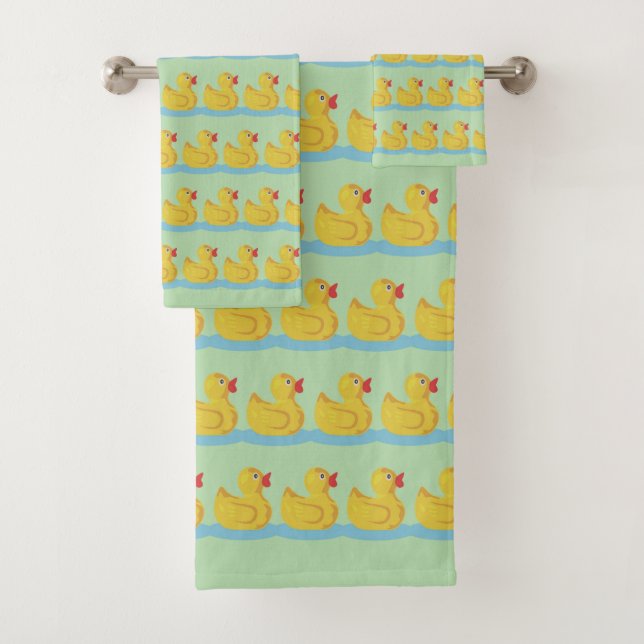 Conjunto De Toalhas Padrinho de Pato Fofo em Verde Claro (Insitu)