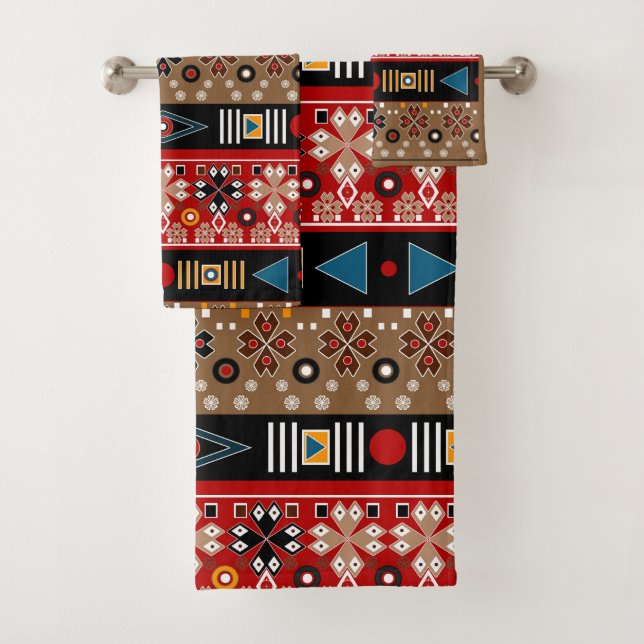 Conjunto De Toalhas Padrões africanos, travesseiro decorativo de padrõ (Insitu)