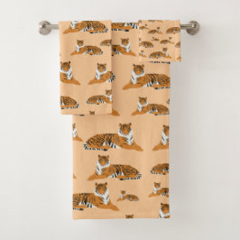 Conjunto De Toalhas Padrões Animais do Tigre Selva