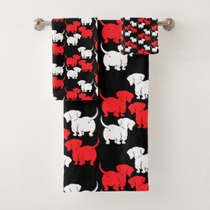 Conjunto De Toalhas Padrões de Cachorro Alemães