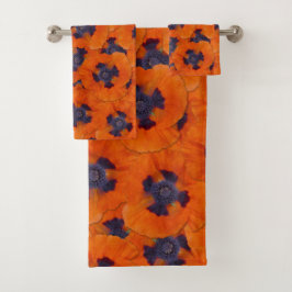 Conjunto De Toalhas Padrões de cor laranja escarlate