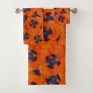 Conjunto De Toalhas Padrões de cor laranja escarlate