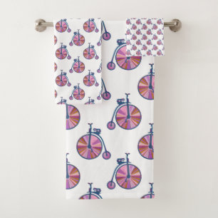 Conjunto De Toalhas Padrões de granizo de pinheiro rosa velho e moído