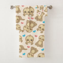 Conjunto De Toalhas Padrões De Laminhas, Laminhas Cutas, Corações