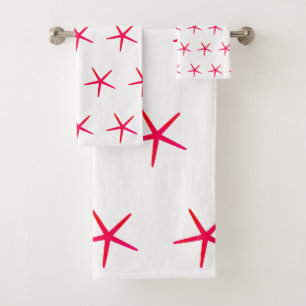 Conjunto De Toalhas Padrões de Starfish Coral Rosa Girassol - Corte N