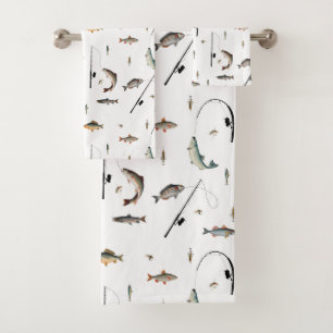 Conjunto De Toalhas Padrões do Tema Peixe de Arco e Enguia