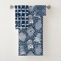 Pagode Chinesa – Jardim Asiático Préppy Azul Marin