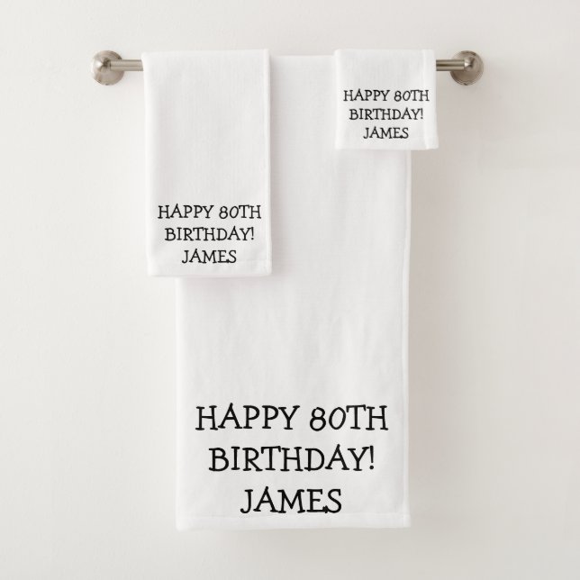 Conjunto De Toalhas Pai feliz Birthday Golfer Funny 80 (Insitu)