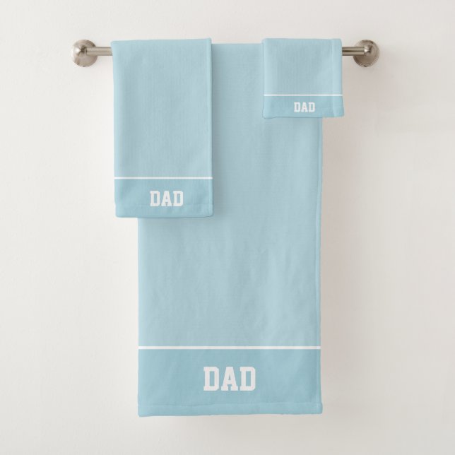 Conjunto De Toalhas Pai Texto em Azul Diamante Claro (Insitu)