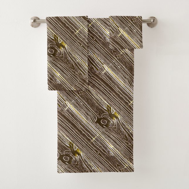 Conjunto De Toalhas Painel da Madeira Rústica Angular (Insitu)