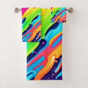 Conjunto De Toalhas Paint Splatter colorido