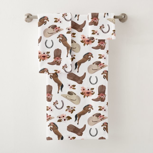 Conjunto De Toalhas País e Branco Floral (Insitu)