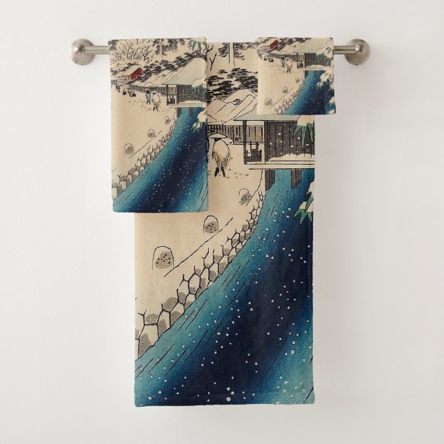 Conjunto De Toalhas País japão da paisagem de inverno de Hiroshige (Insitu)