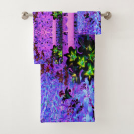 Conjunto De Toalhas Paisagem de Black e Crimson Lily Garden