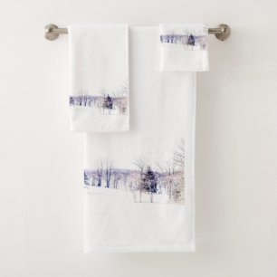 Conjunto De Toalhas Paisagem de inverno de neve