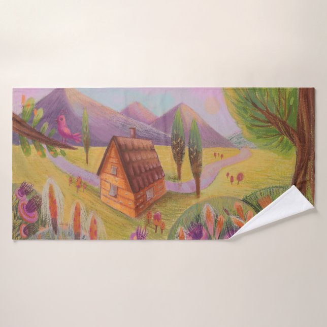 Conjunto De Toalhas paisagem mágica (Toalha de Banho)