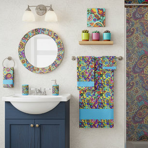 Conjunto De Toalhas Paisley floral brilhante