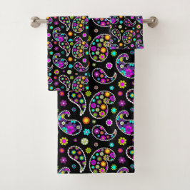 Conjunto De Toalhas Paisley Retro Moderno