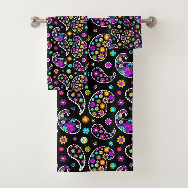 Conjunto De Toalhas Paisley Retro Moderno (Insitu)