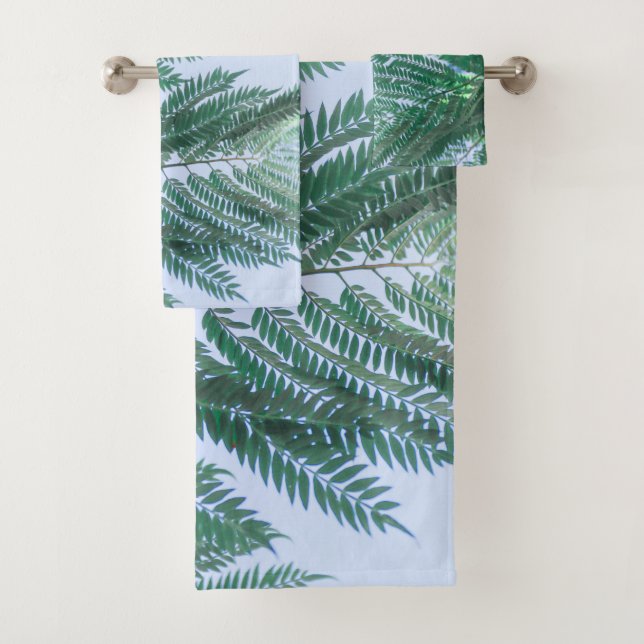 Conjunto De Toalhas Pale Green Jacaranda Tree deixa padrão (Insitu)