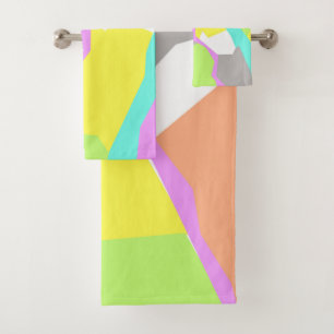 Conjunto De Toalhas Pale Pastel Colors Abstrato Art
