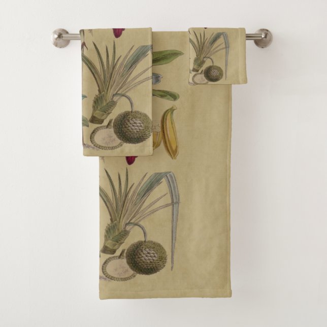 Conjunto De Toalhas Palm Antique Fruta Tropical Arte Botânica (Insitu)