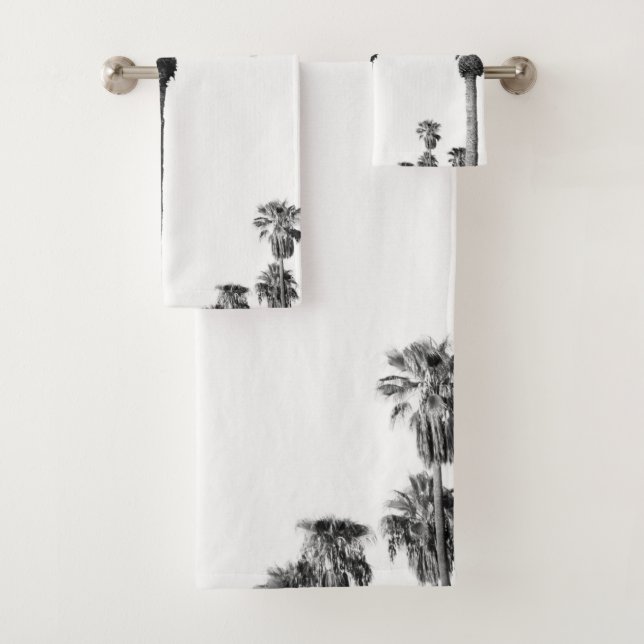 Conjunto De Toalhas Palm Trees Black & White Vibes #6 #wall #decor  (Insitu)