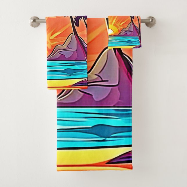 Conjunto De Toalhas Palmas do Sol: Visão Tropical (Insitu)