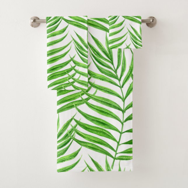 Conjunto De Toalhas Palmeira deixa aquarela (Insitu)