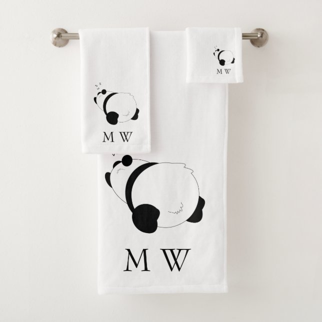 Conjunto De Toalhas Panda Design Monogramada (Insitu)