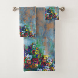 Conjunto De Toalhas Pansies 3 piece