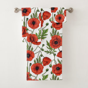 Conjunto De Toalhas Papagaios, vermelhos e verdes em branco