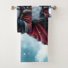 Conjunto De Toalhas Papai Noel Frostbite & Seu Duende Travesso.