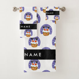 Conjunto De Toalhas Papai Noel Na Chaminé, Neve, Natal, Ano Novo