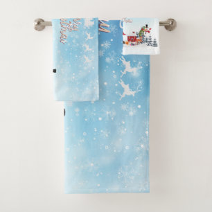Conjunto De Toalhas Papai Noel, Snowman Feliz Feriado de Natal