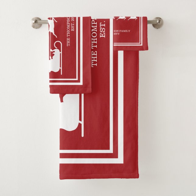 Conjunto De Toalhas Papais noeis Brancos Dormem E Feliz Texto De Natal (Insitu)