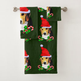 Conjunto De Toalhas Papais noeis de Beagle Natal