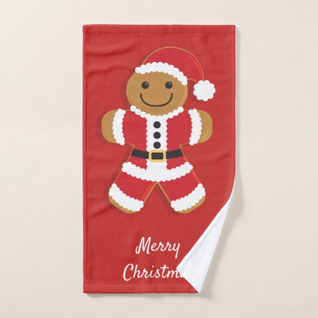 Conjunto De Toalhas Papais noeis Gingercake Man (Toalha de mão)