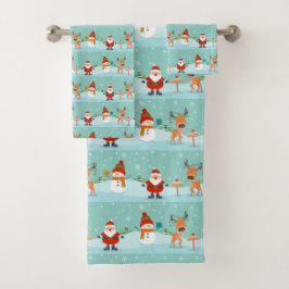 Conjunto De Toalhas Papais noeis, Rudolph e Snowman