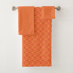 Conjunto De Toalhas Papel de empacotamento com um padrão laranja, re