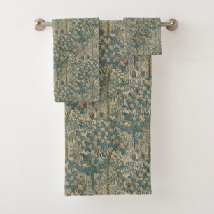 Conjunto De Toalhas Papel de Parede de Papagaio Azul Teal Artes e Ofíc
