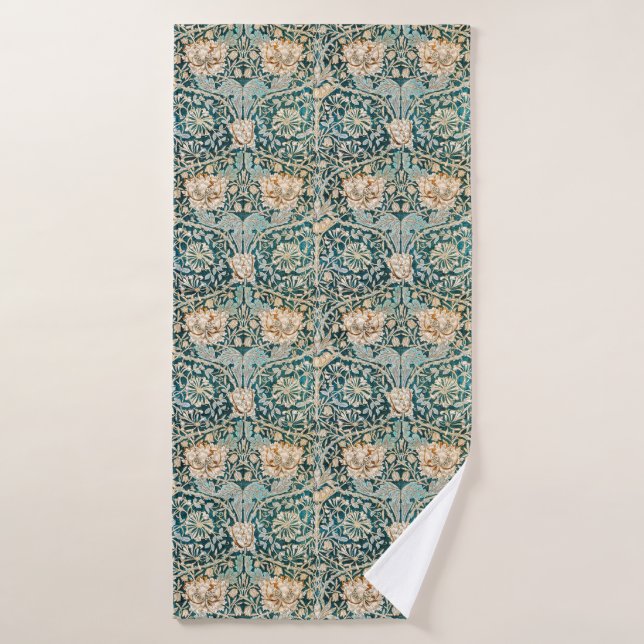 Conjunto De Toalhas Papel de Parede Floral Blue Honeysuckle de Morris  (Toalha de Banho)