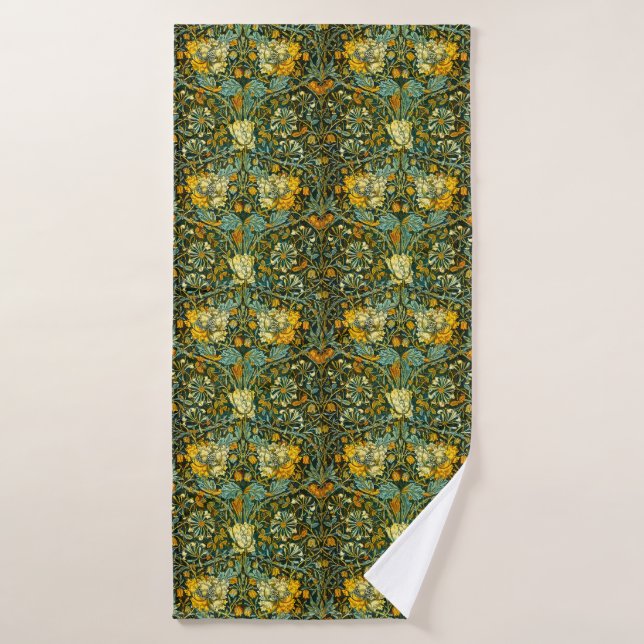 Conjunto De Toalhas Papel de Parede Floral de Madressilva Dourada Will (Toalha de Banho)